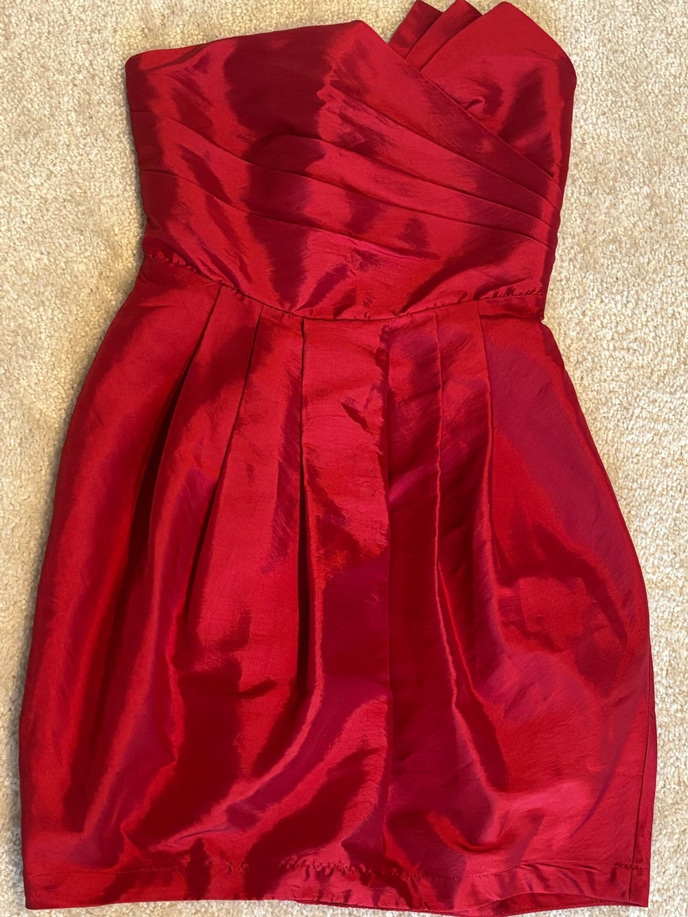 Forever 21 Strapless Red Pleated Cocktail Dress
